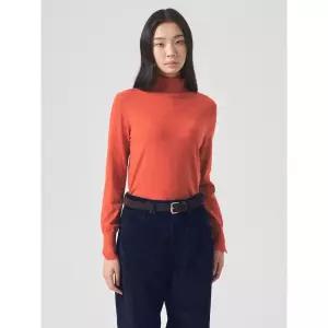 에잇세컨즈 베이직 소매 끝단 트임 터틀넥 긴소매 풀오버 오렌지 324Y51LY18 4