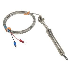 FTARS01 K  2m 금속 편조 케이블 M12 압력 스프링 70mm 슬리브 길이 열전대 온도 센서 WRNT