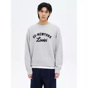 에잇세컨즈 울블렌드 체인스티치 레터링 니트 풀오버 그레이 455251 53 4812175