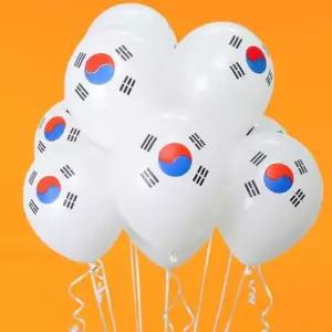 만국기 태극기 인쇄풍선 (100개입) 놀이동산 파티 국경 30cm