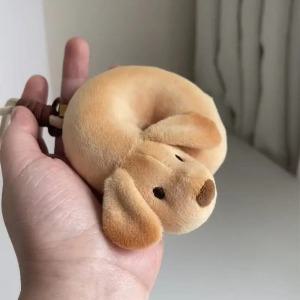 Bagel Puppy Keyring 베이글 빵 강아지 키링 봉제인형 펜던트 귀여운 열쇠고리