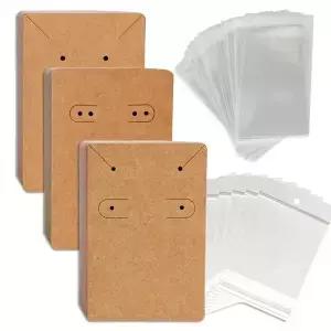 50pcs 6x9cm 자기 접착 플라스틱 첼로 가방 귀걸이 디스플레이 목걸이 키 체인 카드 DIY 만들기 보석 포장