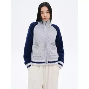 에잇세컨즈 컬러블로킹 부클 카디건 그레이 12515AMQA3 4744294