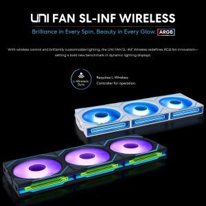 리안리 유니 팬 SL-INF 무선 120mm 컴퓨터 케이스 팬  수냉식 5V ARGB 발광 팬.