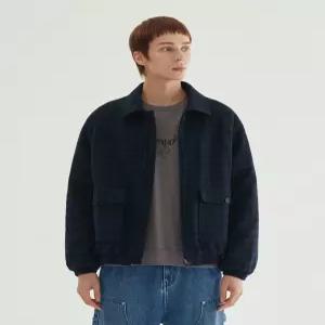 커버낫 울 체크 카라 블루종 Dark Navy 5443360