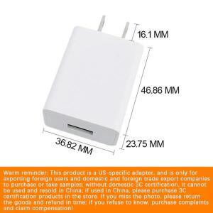미국 어댑터 5V 2A 고속 충전 UL 플러그 USB 포트 하나 휴대폰 벽면 일본 태국 캐나다 콜롬비아 여행용