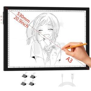 WELZK 라이트 보드 A3, 16.6 12.6인치 패드, 사이드 버튼 디자인, 9단계 / 스텝리스 디밍, 다이아몬드 페인팅, 트레이싱, 제초 비닐 등을 위한 박스.