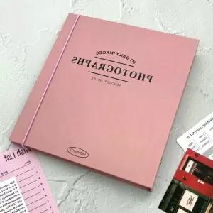 앨범 스크랩북 핑크 포토북 인생 사진첩 사진 네컷 접착식