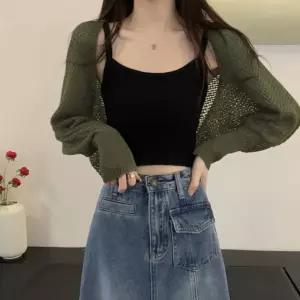카디건 여성 여름 비치 봄 볼레로 망사 니트가디건 그물  [mE68FD5]