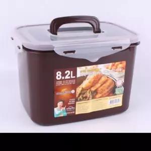밀폐용기 23호(초코)8.2L 직사각 쿨맥시 유리반찬통 스텐밀폐용기
