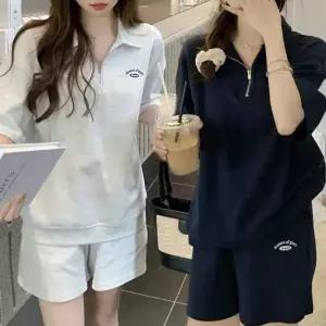 셀럽하우스 여성 여름 트레이닝복 반팔 반바지 상하 세트