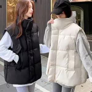 셀럽하우스 여자 겨울 포근넥 하이넥 캐주얼 패딩조끼 패딩베스트