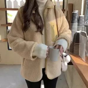 셀럽하우스 남여공용 겨울 리버시블 양털후리스 커플 뽀글이자켓