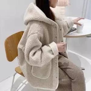 셀럽하우스 2컬러 포근한 분위기 베이직 뽀글이 후리스 후드점퍼