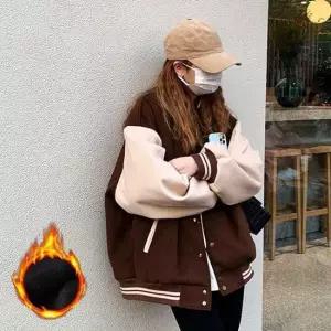 셀럽하우스 여성 캐주얼 기모안감 야구점퍼 베이직 겨울