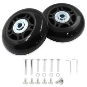 조르베이오 2 팩 68MM X 24MM 여행 가방 교체 휠 린라인 스케이트 캐스터 고무 러기지 액세서리 블랙