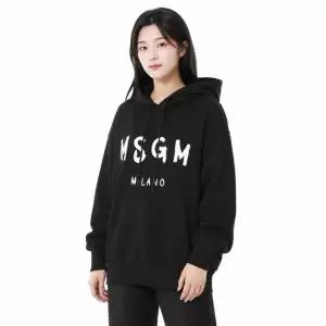 MSGM 브러쉬드 로고 후드 티셔츠 2000MDM515 200001 99)