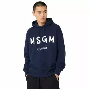 MSGM 브러쉬드 로고 후드 티셔츠 3541MDM515 237799 89)