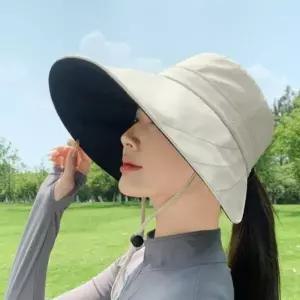 /옷자락 여자 베이직 방수 자외선 골프 모자