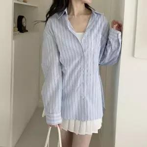 [라일리여성의류] Rly 클래식 루즈핏 데일리 스트라이프 셔츠