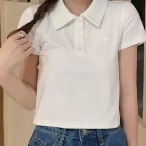 [라일리여성의류] Rly 러블리 여성 크롭 카라티 반팔 티셔츠 학생티셔츠