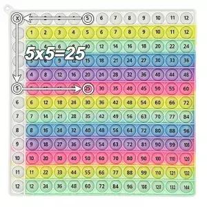 곱셈 연습 수학 게임 12x12 시간 테이블 학습 보드 교육 생일 크리스마스 선물