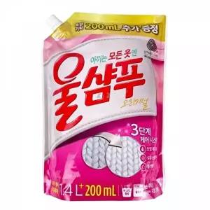 [애경]고품질 TBZ IS 울샴푸 오리지널 1.4L 200ML 세탁세제 세탁용세제 세탁용품 세탁액체세제 액체세제 W