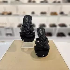 탠디 여성 리본매듭 스트랩 뮬 슬리퍼 5cm 미들힐 X26075CK_EJK