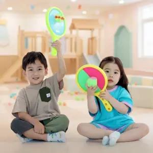 캐스비 스포츠 찍찍이라켓 캐치볼 손잡이 라켓 흡착볼 양면 배드민턴 공주고받기 공던지기