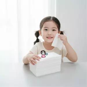 유리네 롱 접어진 엠보싱 건티슈 500매 / 800매 / 200X280 신생아 아기 물티슈대용