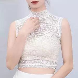 [ingbeauty]메쉬레이스터틀넥크롭탑 페이크카라 넥케이프 페이크목폴라 레이스목토시 레이스카라 넥카라...