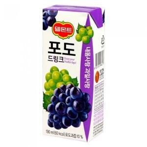 [롯데칠성음료] 델몬트 포도 드링크 190ml x 64팩