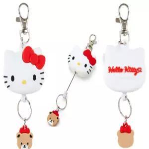 산리오 SANRIO 페이스형 릴 키 체인 키홀더 헬로키티 마이멜로디 쿠로미 포차코 