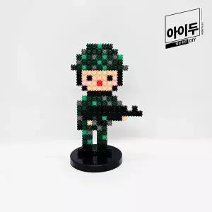 [티처스]아이두 DIY 입체 미니블록 8mm 나노블럭 직업 진로교구 만들기 군인 남 자기소개 입학 신학기
