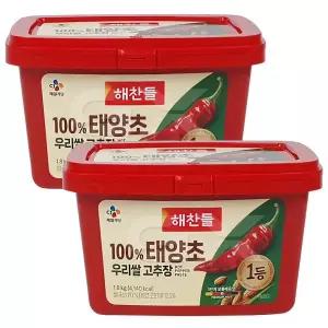 해찬들 우리쌀로 만든 태양초 고추장 1.8kg 2개 gx