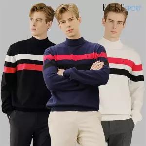 [엘르스포츠] ELLE SPORT 남성 반터틀넥 니트 3종