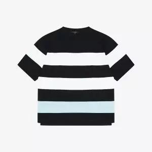 [롯데백화점]Fahrenheit 25SS 파렌하이트 단가라 스트라이프 라운드 반팔 니트 2종 (FKUCD8314)
