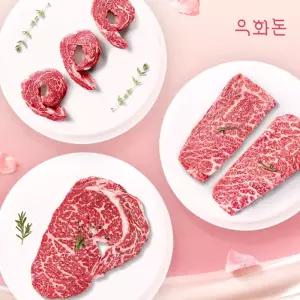 [냉장]1++(8,9) 암소한우 구이세트 550g (살치+새우+등심)