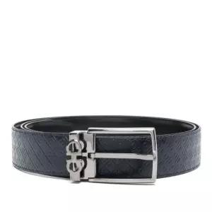 페라가모 더블 간치니 로고 디보스드 가죽 벨트 67A0370780488 MIDNIGHTNERO