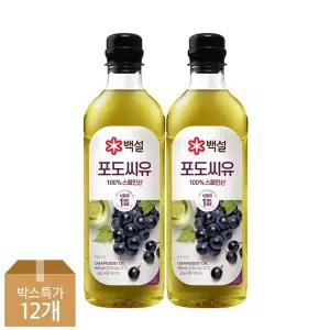 CJ 백설 포도씨유 900ml x12개