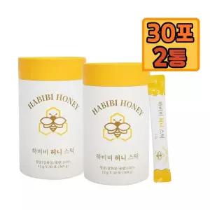 국내산 천연벌꿀 허니스틱 30포 2통 휴대용 일회용 꿀스틱 벌꿀