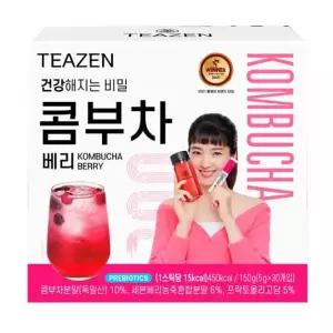티젠 티젠 콤부차 베리 2개 5g 30개입 학원 직장인 홈카페 운동 사무실 탕비실