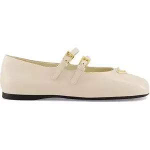 프라다 PRADA 25 페이턴트 가죽 더블 스트랩 발레리나 1F794N 3A9S F0304)