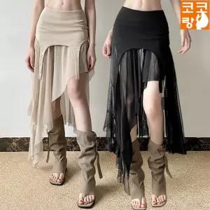 르페 스커트 힙한 언발란스 치마 방송댄스 걸스힙합 데일리