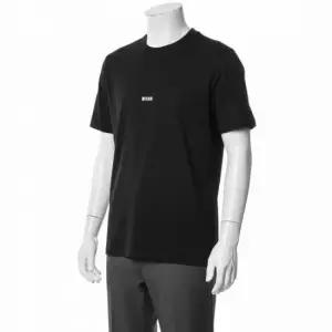 MSGM MUST IT_ 마이크로 로고 남성 반팔 티셔츠 블랙 2000MM500 200002 99