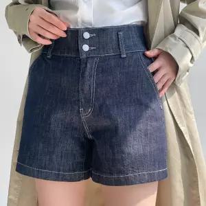 논페이드숏팬츠 여름 하우룩 밴딩 데님쇼츠 2버튼 생지 반바지 a라인