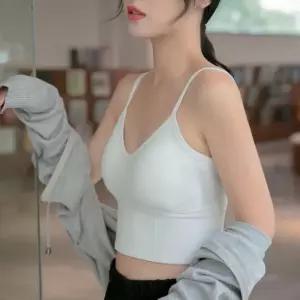 백리스 브라 노와이어 브라탑 노후크 브라렛 여름 스포츠 나시 크롭탑