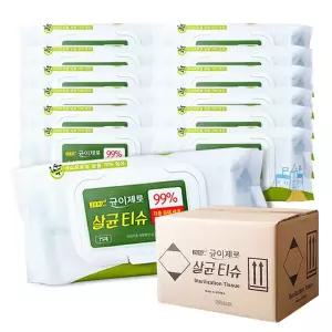 99%유해세균제거 안심 세정 살균 균이제로 소독용에탄올 손소독티슈 75매 24팩