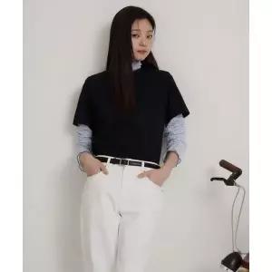 빈폴 BEANPOLE LADIES 부클 저지 라운드 반소매 탑 블랙 (BF6342C135) BF6342C135 312122