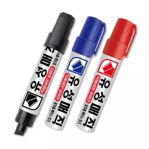 크라운 킹 유성매직 12mm 굵은심 사각닙 검정 유성펜